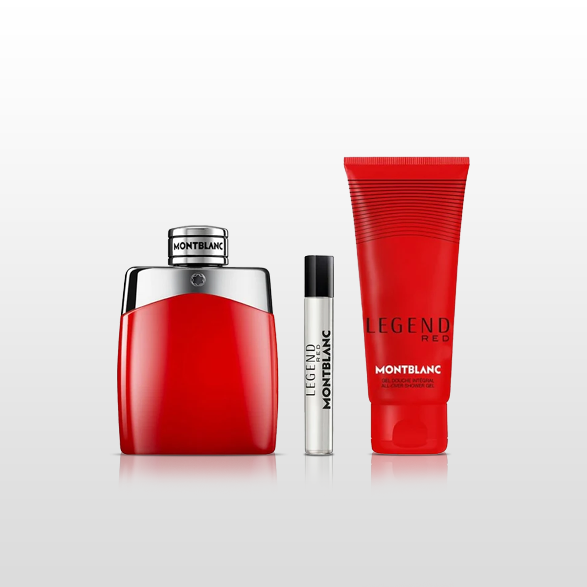 MONTBLANC लेजेंड रेड गिफ़्ट सेट पुरुषों के लिए, इसमें शामिल हैं: 3.3 औंस EDP, मिनी EDP और डिओ