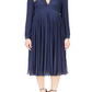 Michael Michael Kors Pleated Midi Dress Blue