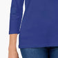 Karen Scott Women's Scoop-Neck Top Blue Size Large