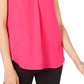 Alfani Women's Satin V-Neck Tank Top Pink Size Extra Small