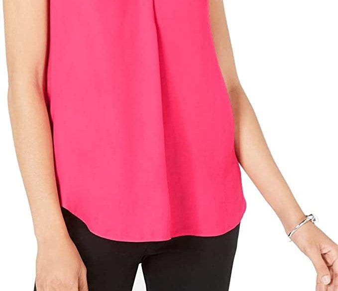 Alfani Women's Satin V-Neck Tank Top Pink Size Extra Small