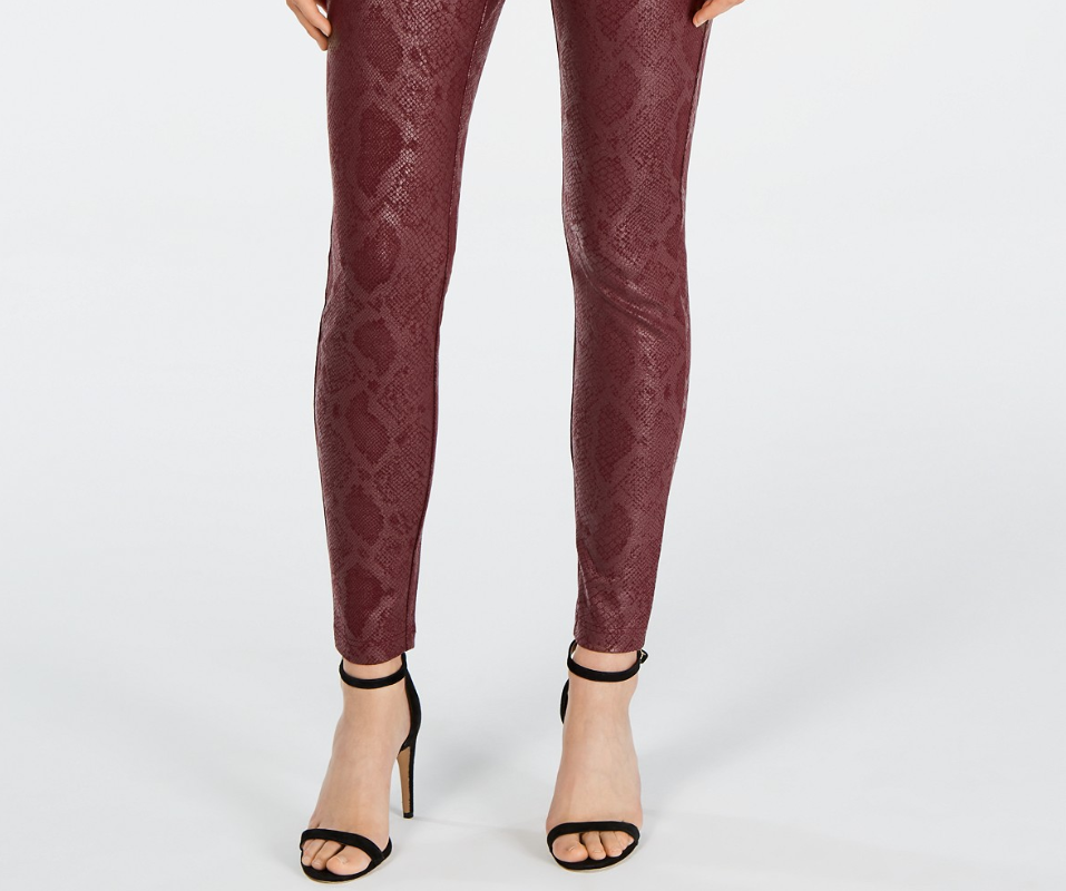 INC International Concepts Women's Snake-Print Skinny Pants Brown Size 10