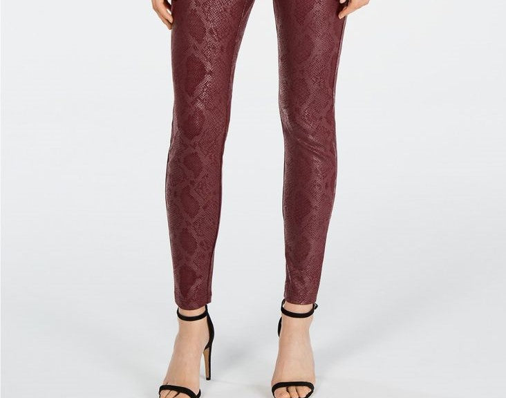INC International Concepts Women's Snake-Print Skinny Pants Brown Size 6