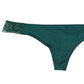 INC International Concepts Women's Lace Trim Thong Underwear Green Size XX-Large