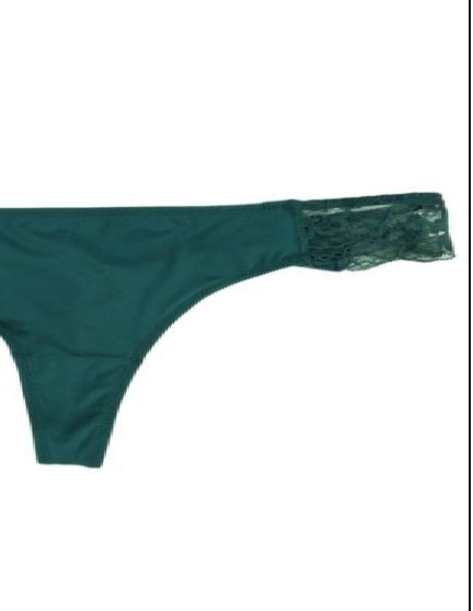 INC International Concepts Women's Lace Trim Thong Underwear Green Size XX-Large