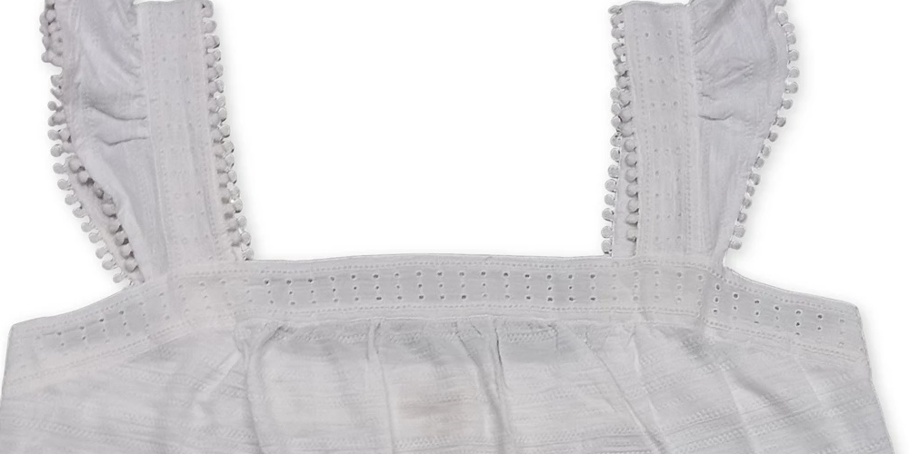Style & Co Women's Embroidered Flutter-Strap Tank Top White Size Medium