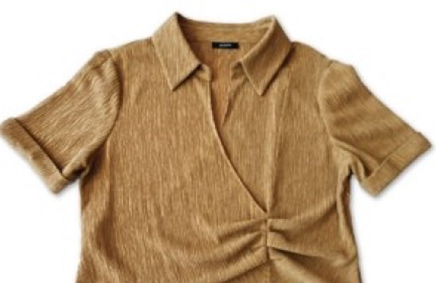 Alfani Women's Pleated-Waist Top Lt Beige Size Large