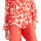 Alfani Women's Printed Blouse Wine Size Large
