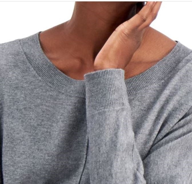 Alfani Women's Seam Front Sweater Grey Size X-Large