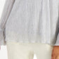 Alfani Women's Metallic Ruffle Neck Top Grey Size XX-Large