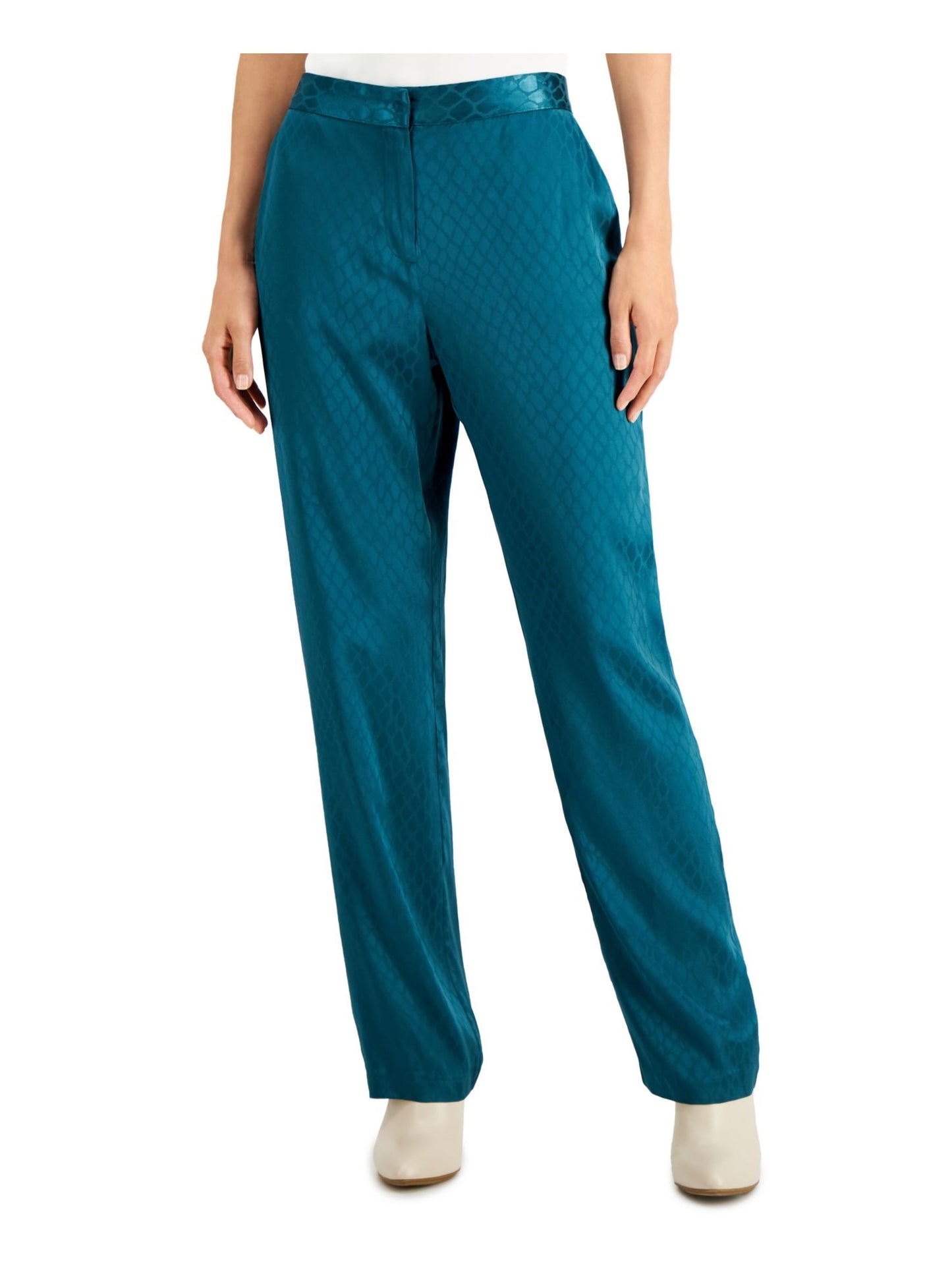 Alfani Women's Jacquard-Print Pants Navy Size 16