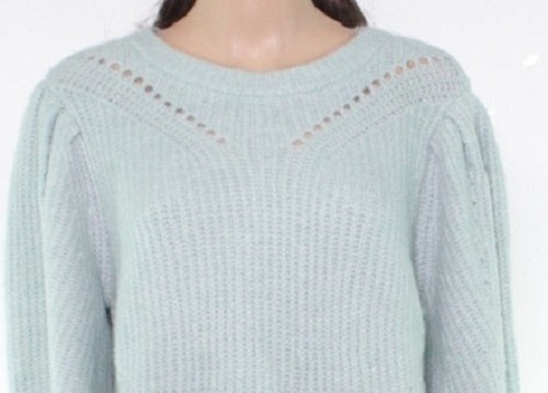 INC International Concepts Women's Volume-Sleeve Pullover Sweater Green Size Large