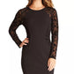BCX Juniors' Sheer-Sleeve Bodycon Dress Black Size 3