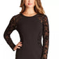 BCX Juniors' Sheer-Sleeve Bodycon Dress Black Size 3