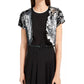 BCX Juniors' Sequined Bolero Jacket Silver-Black Size Small