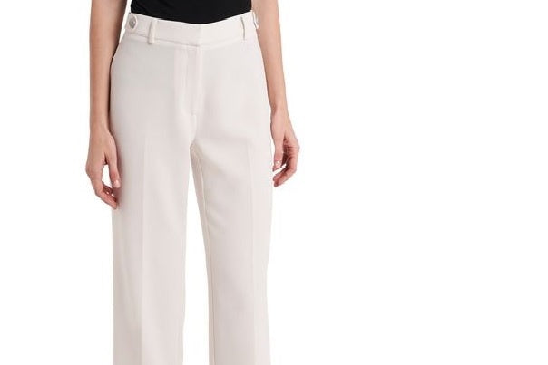 Riley & Rae Women's Fallon Cropped Crepe Pants White Size 12