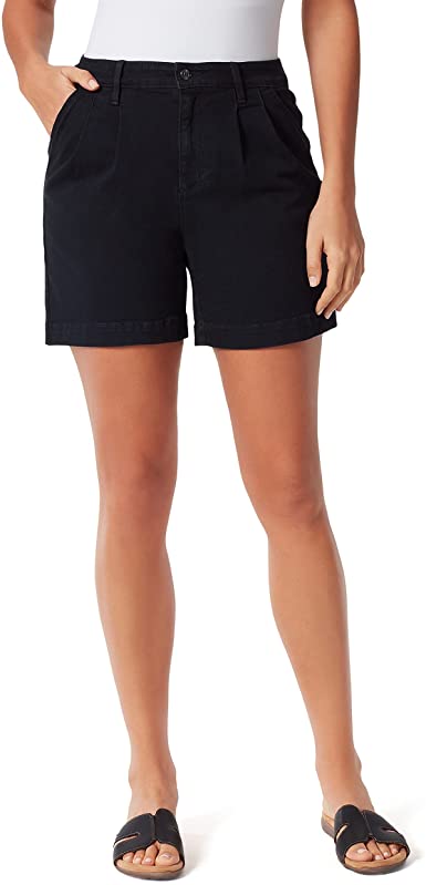 Gloria Vanderbilt Women's Pleated Shorts Black Size 16