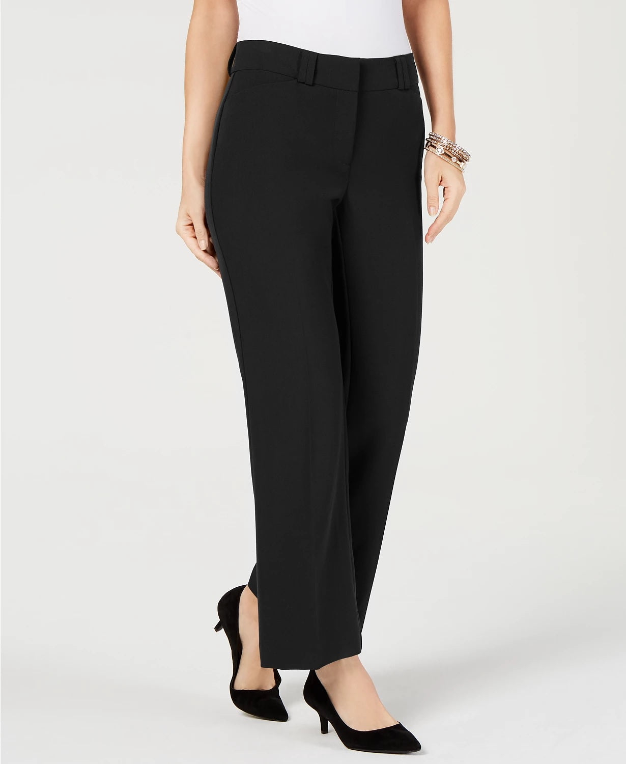 Alfani Women's Petite Curvy Bootcut Pants Black Size 14X4