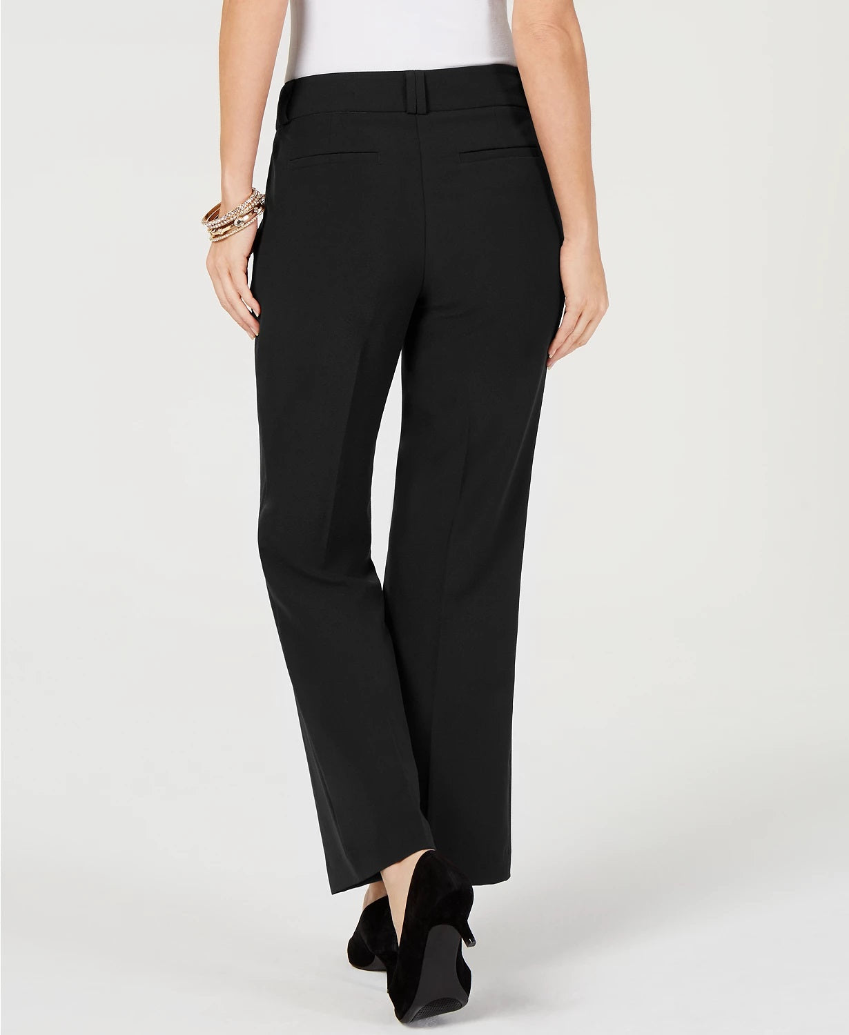Alfani Women's Petite Curvy Bootcut Pants Black Size 14X4