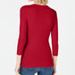 INC International Concepts Women's Ribbed Top Dark Red Size Medium