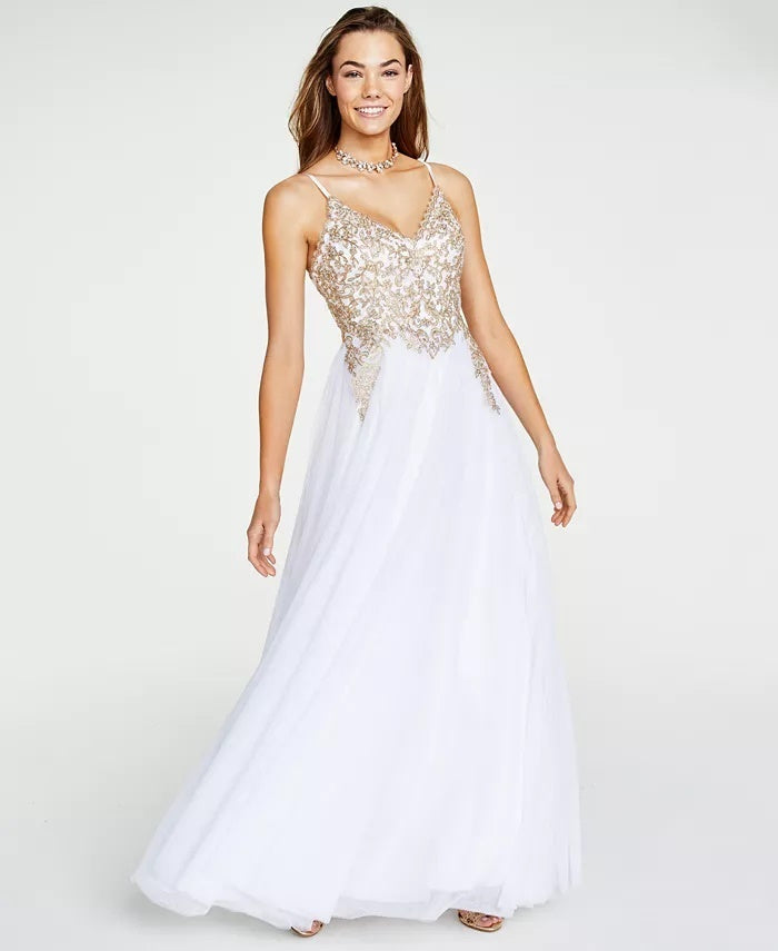 say-yes-to-the-prom-juniors-embroidered-lace-up-gown-yellow-size-1