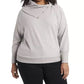 Vince Camuto Women's Plus Size Fold Over Neck Long Sleeve Top  Gray Size 3X
