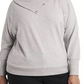 Vince Camuto Women's Plus Size Fold Over Neck Long Sleeve Top  Gray Size 3X