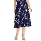 Adrianna Papell Women's Plus Size Tossed Leaves Halter Dress Navy  Size 18