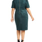Calvin Klein Women's Plus Size Puff-Sleeve Faux-Suede Dress Blue Size Petite Small