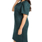Calvin Klein Women's Plus Size Puff-Sleeve Faux-Suede Dress Blue Size Petite Small