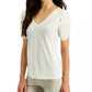 JPR Women's Studio Ruched Sleeve Top White Size Large