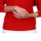 Michael Kors Women's Chain-Trim Slit-Sleeve Top Dark Red Size Extra Large