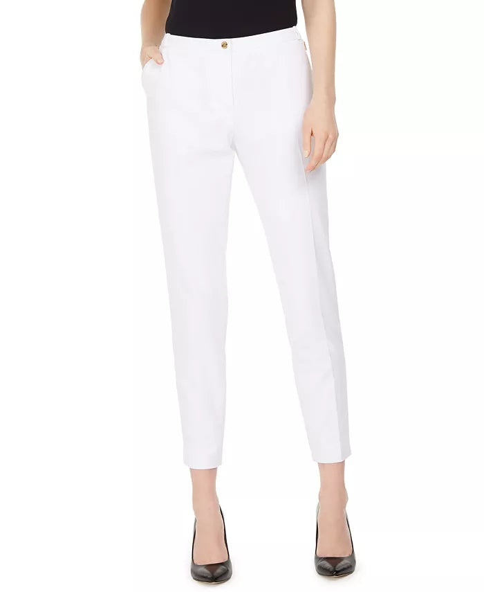 Calvin Klein Women's Slim Leg Ankle Dress Pants White Size 4