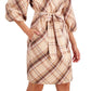 INC International Concepts Women's Puff-Sleeve Wrap Dress Gold Size 10