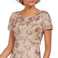 Alex Evenings Women's Rosette A Line Gown Brown Size 8