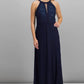 Nightway Women's Lace Halter Gown Navy Size 10