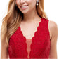 City Studios Junior's V Neck Glitter Lace Dress Wine Size 1