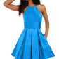 B Darlin Juniors' Halter Fit & Flare Dress Bright Blue Size 11/12