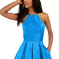 B Darlin Juniors' Halter Fit & Flare Dress Bright Blue Size 11/12