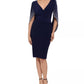 Betsy & Adam Women's Embellished Drape Back Dress Turq Aqua Size 6