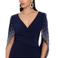 Betsy & Adam Women's Embellished Drape Back Dress Turq Aqua Size 6