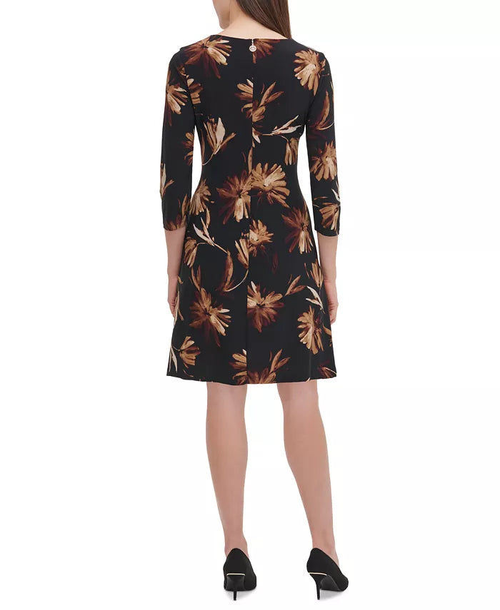 Tommy Hilfiger Women's Miranda Floral Dress Charcoal Size 6