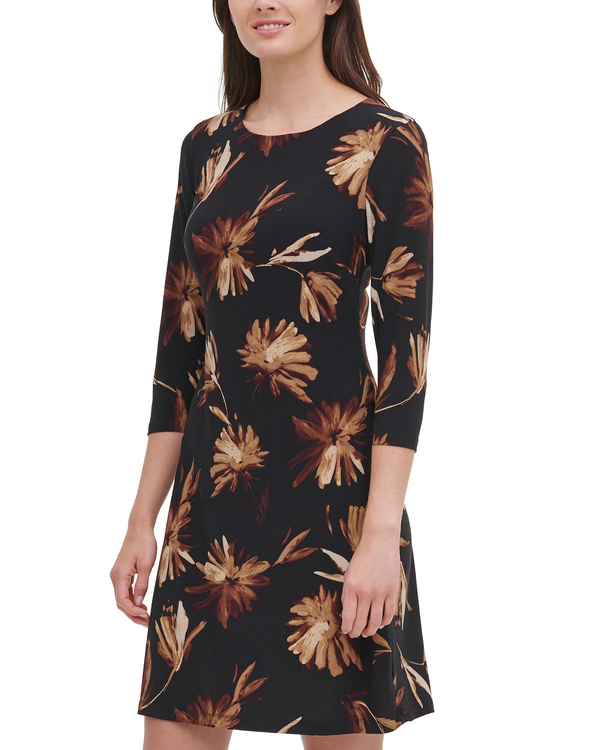 Tommy Hilfiger Women's Miranda Floral Dress Charcoal Size 6