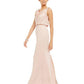 Adrianna Papell Women's Blouson Cowlneck Gown Pink Size 8
