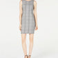 Calvin Klein Women's Plaid Sheath Dress Grey Size 4