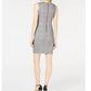 Calvin Klein Women's Plaid Sheath Dress Grey Size 4