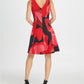 DKNY Women's Abstract Floral Fit & Flare Dress Black Size 6