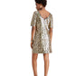 Betsey Johnson Women's Leopard Sequin Sheath Dress Yellow Size 4