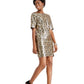Betsey Johnson Women's Leopard Sequin Sheath Dress Yellow Size 4