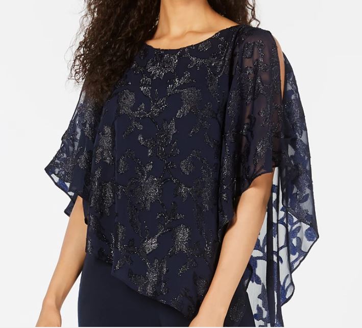 Connected Women's Asymmetrical Overlay Jumpsuit Navy Size 6